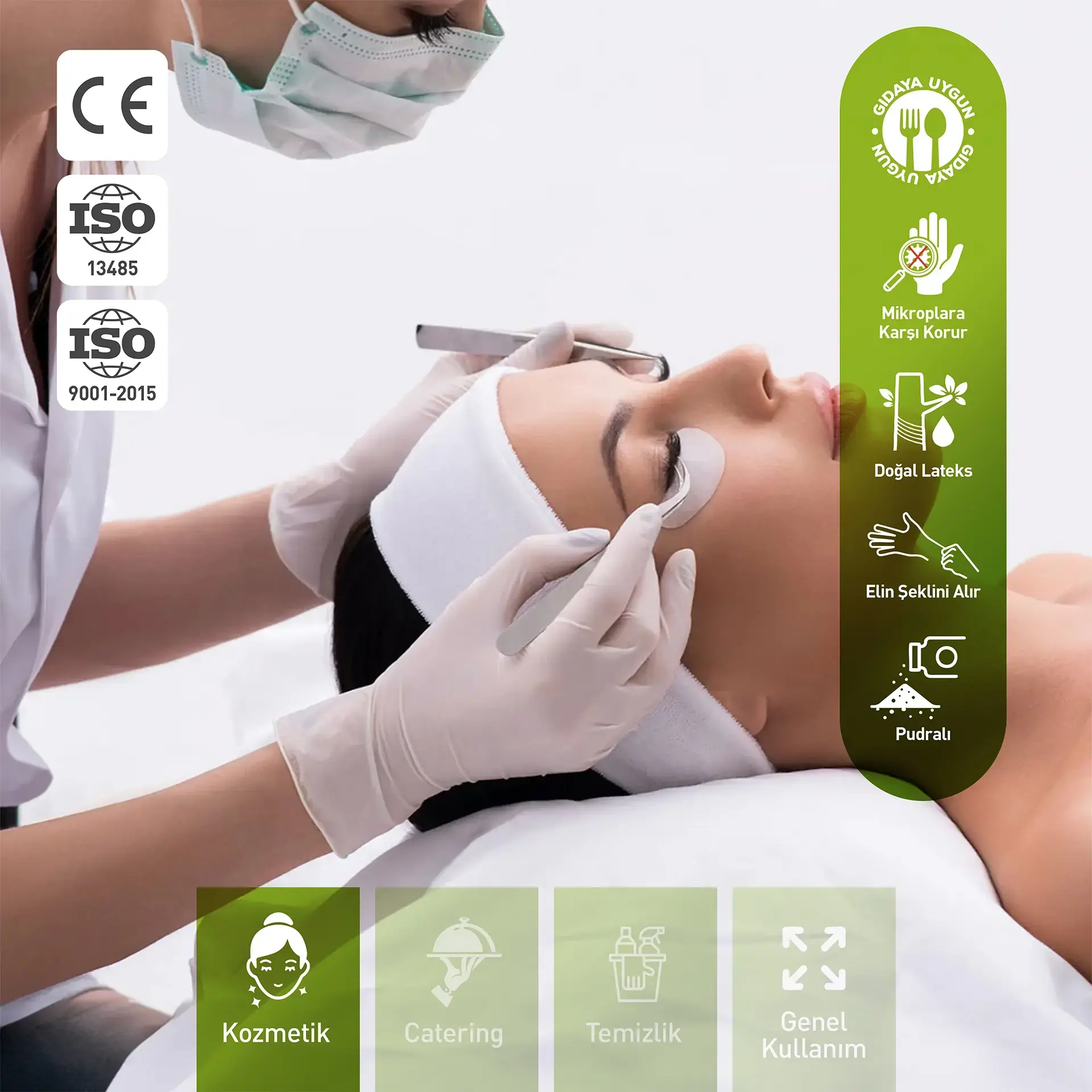 Dolphin Pudralı Lateks Muayene Eldiveni 100 Adet