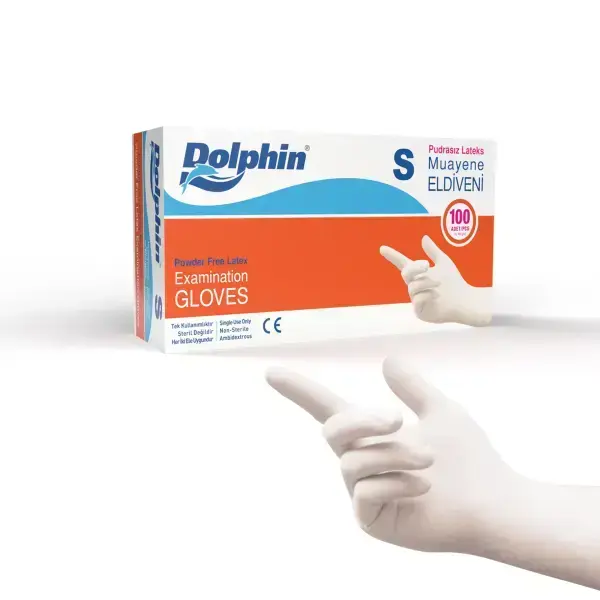 Dolphin Pudrasız Lateks Muayene Eldiveni