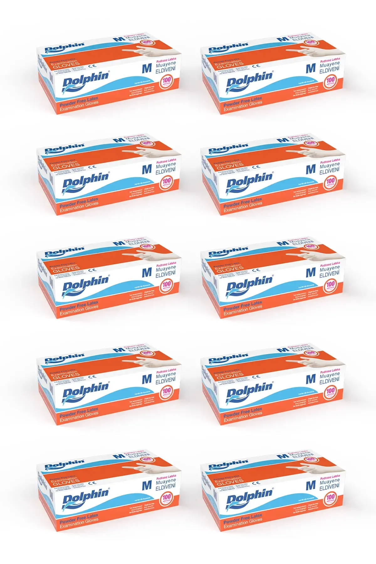 Dolphin Pudrasız Lateks Muayene Eldiveni x 10 Paket