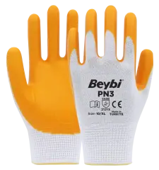 Beybi Pn3 Polyester Örme Nitril Iş Eldiveni