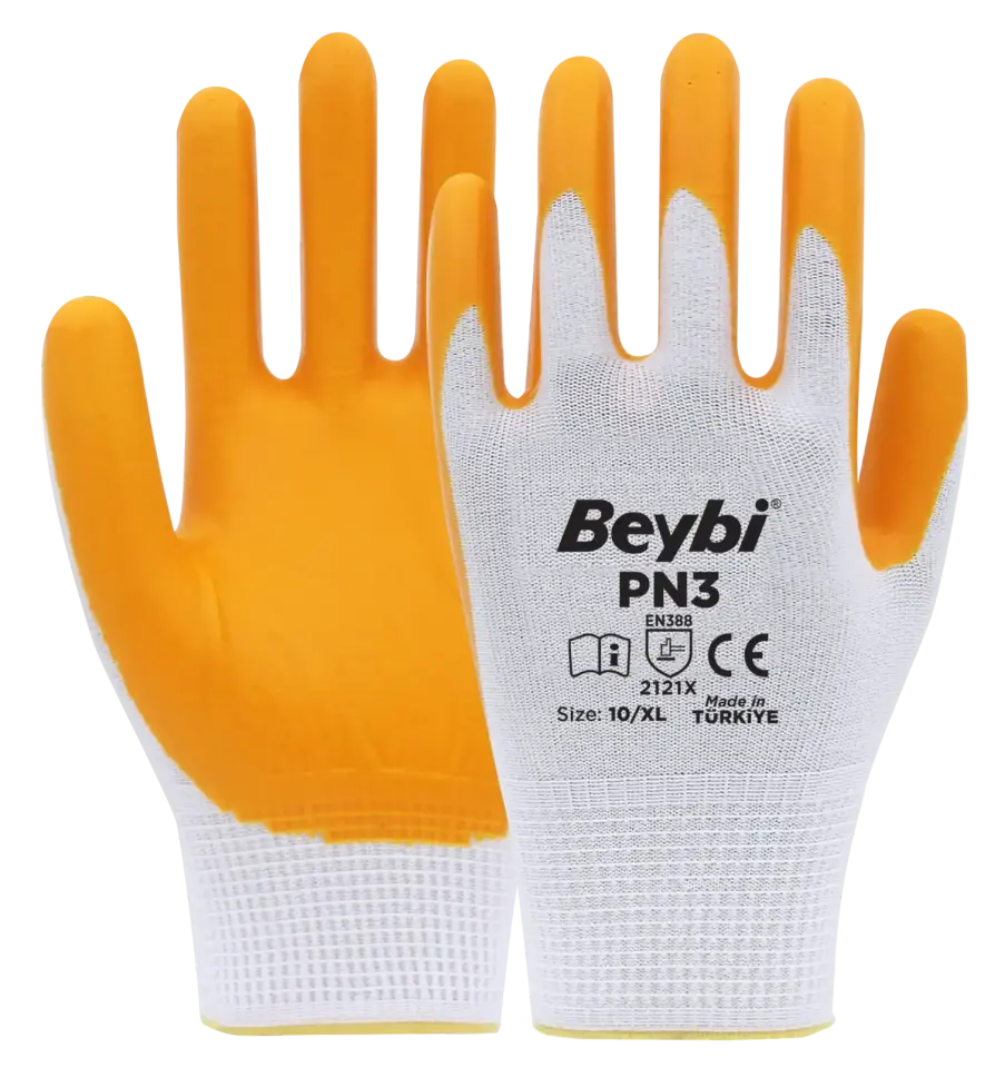 Beybi Pn3 Polyester Örme Nitril Iş Eldiveni