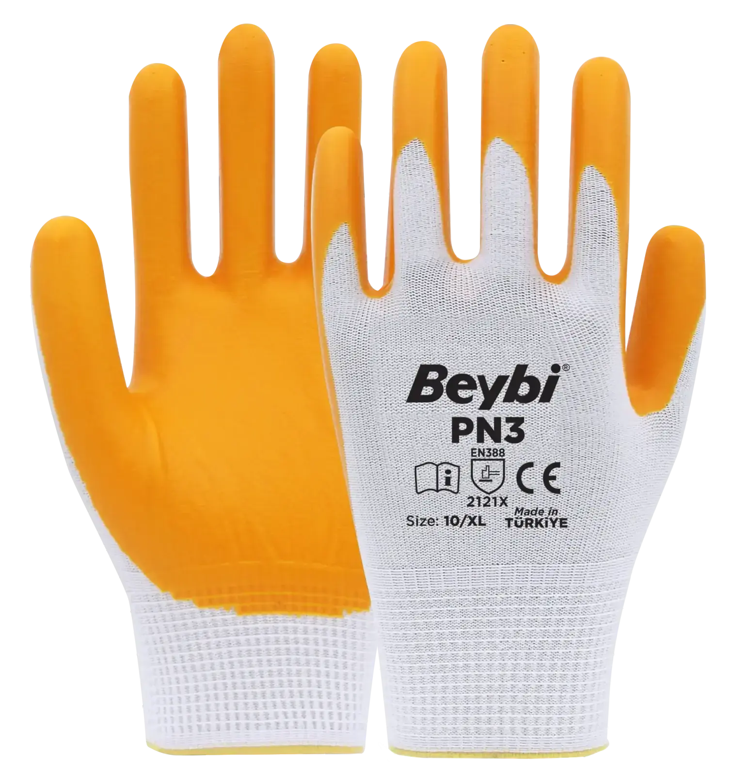 Beybi Pn3 Polyester Örme Nitril Iş Eldiveni - 10 Adet