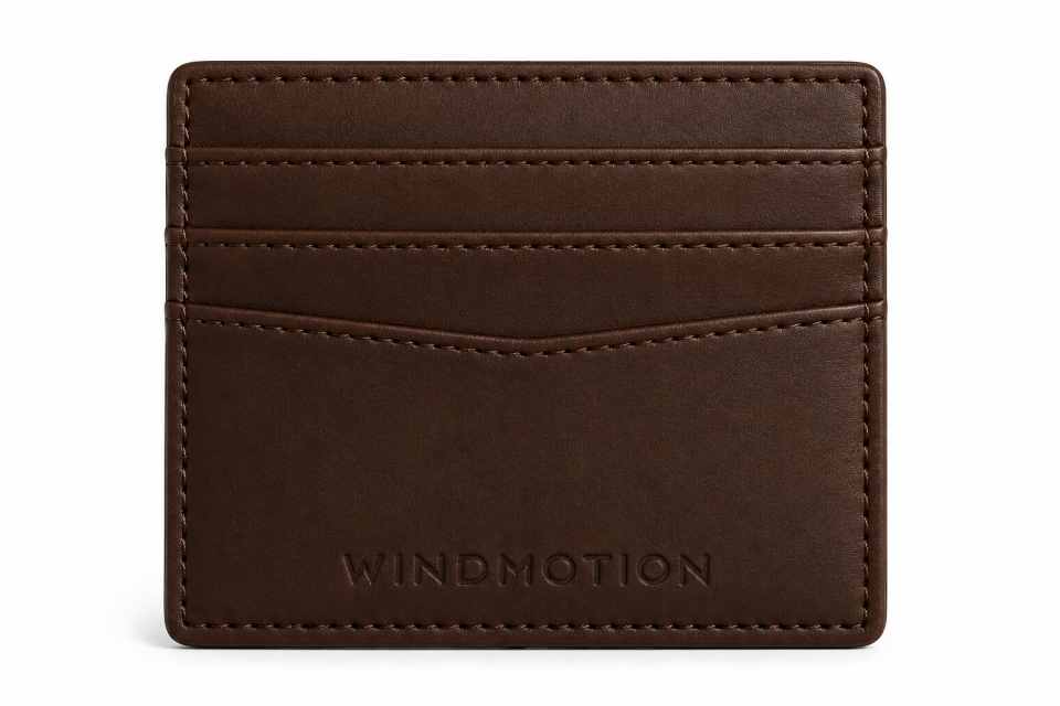 WindMotion CT25805 Premium PU Deri Erkek Kartlık Kahverengi
