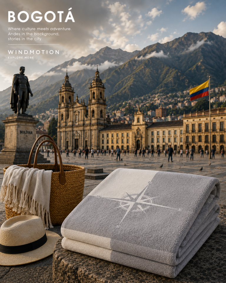 Windmotion Bogota %100 Pamuk Plaj Havlusu Gri/Beyaz 70x175